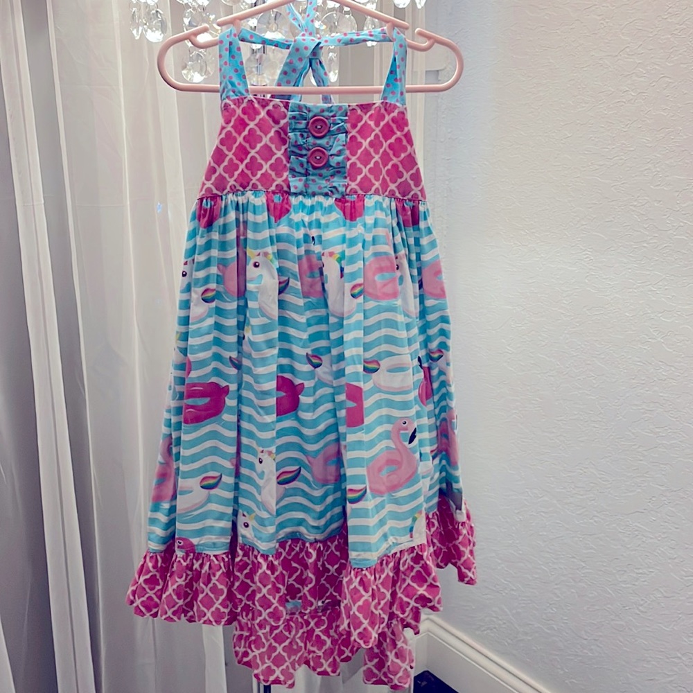 ELEANOR ROSE Unicorn Floatie Halter Dress - Size 5-6 *Perfect Summer Dress*